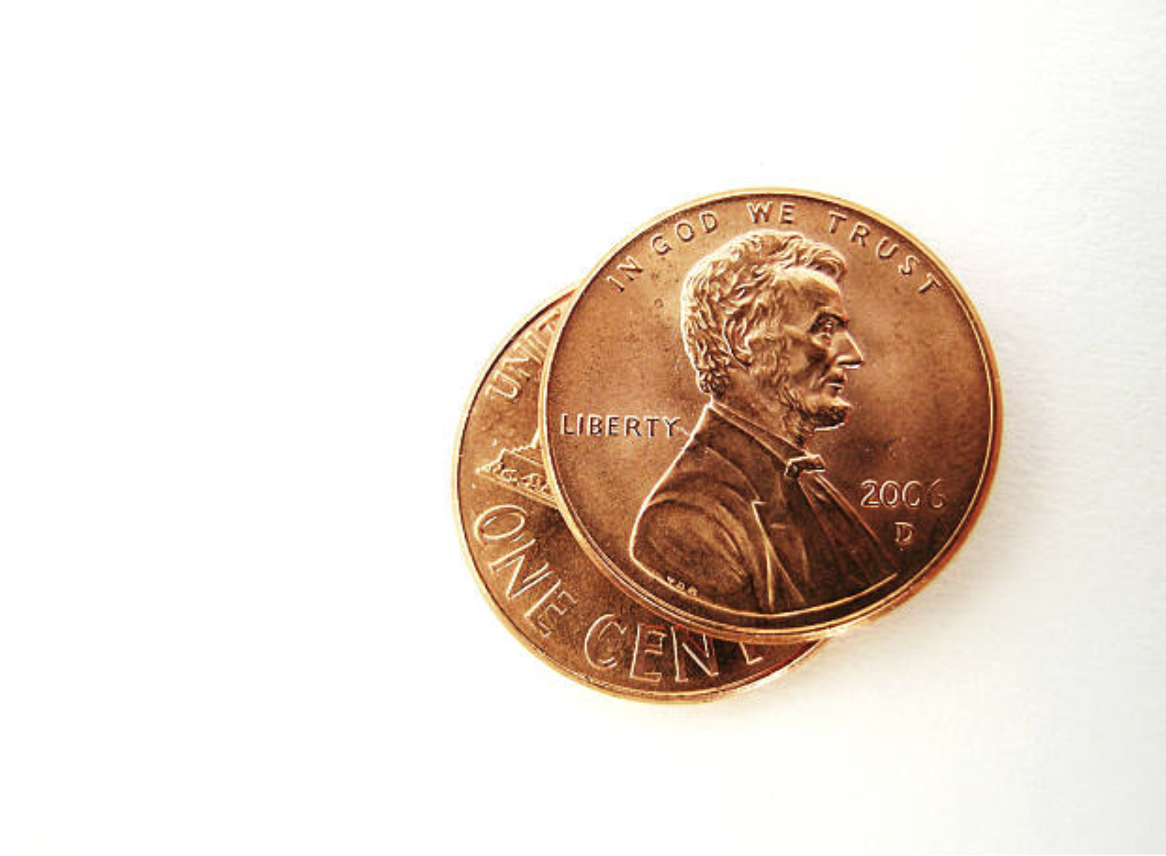 Two cents inscribed with the national motto of the United States